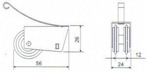 JL-06 Heavy-duty Double Wheels Cabinet Roller- small size