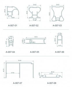 Aluminum Profile and Track for Sliding Wardrobe Door System
