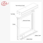 A-007 Aluminum Profile and Track for Sliding Wardrobe Door System